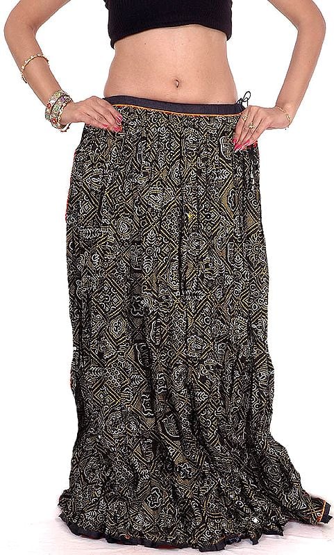 Ghagra Skirt from Rajasthan with Chunri Print