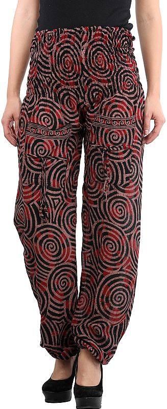 Woodrose Casual Trousers with Printed Motifs All-Over