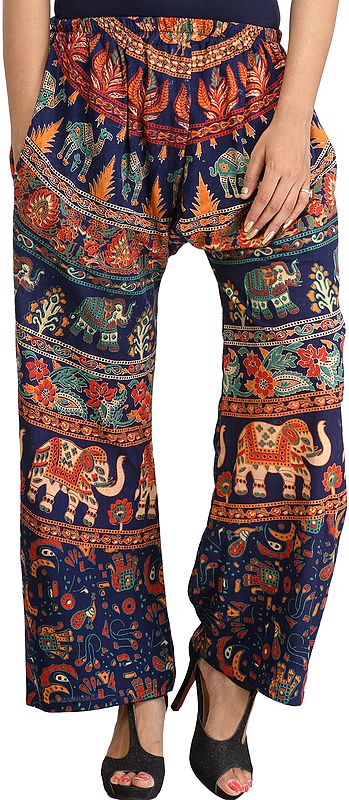 Casual Trousers from Pilkhuwa with Printed Elephants