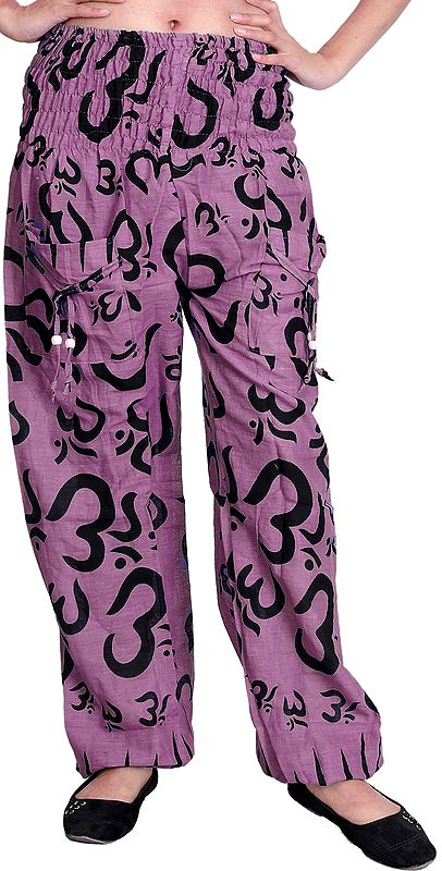 Yoga Casual Trousers With Printed Om