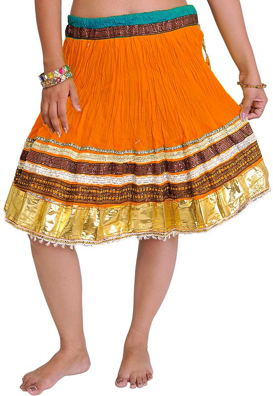 Mini-Skirt Ghagra from Jaipur with Gota Border