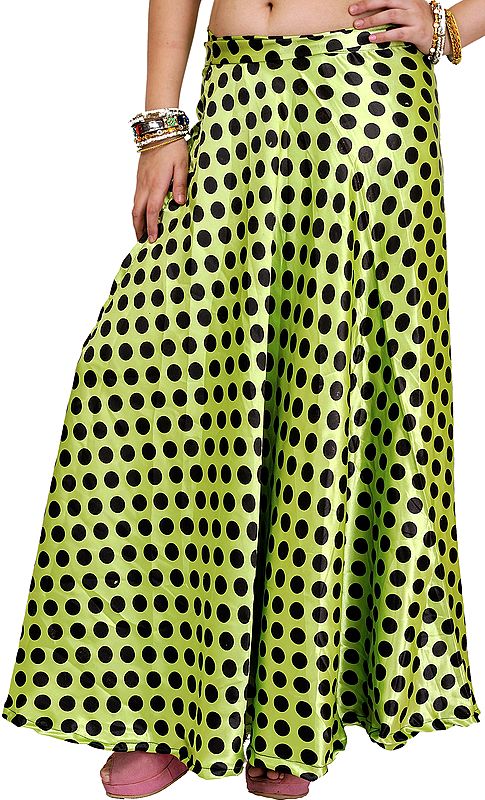 Wrap-Around Skirt with All-Over Polka Printed Dots