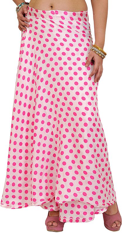 Wrap-Around Skirt with All-Over Polka Printed Dots