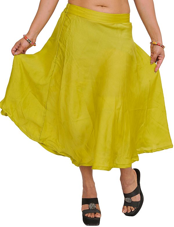 Plain Satin Midi Skirt