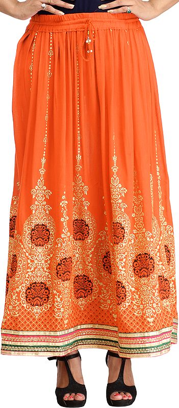 【新品同様】INDIA EMBROIDERY SKIRT AMERI VINTAGE 】INDIA EMBROIDERY SKIRT