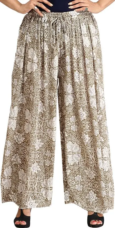 Elmwood Casual Palazzo Pants with Printed Flowers