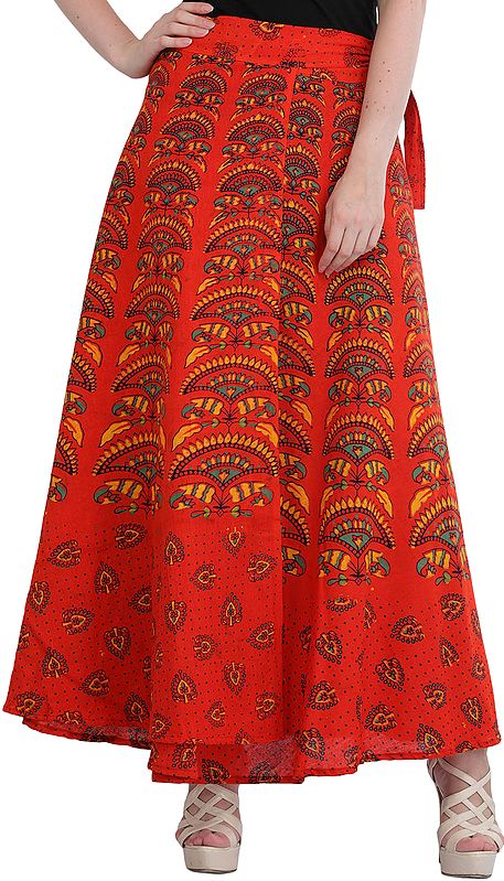 Wrap-Around Printed Long Skirt from Pilkhuwa