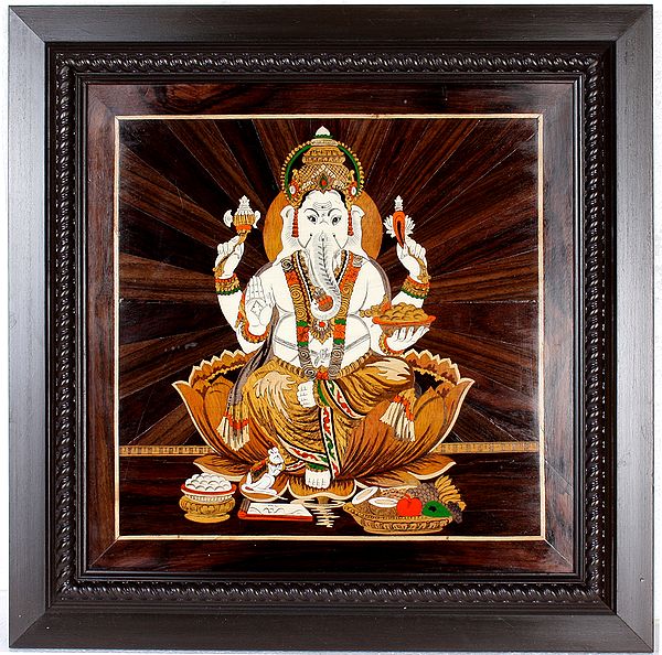 Four-armed Seated Ganesha (Framed)