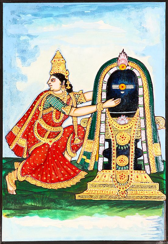 Goddess Parvati Embraces Shiva Linga
