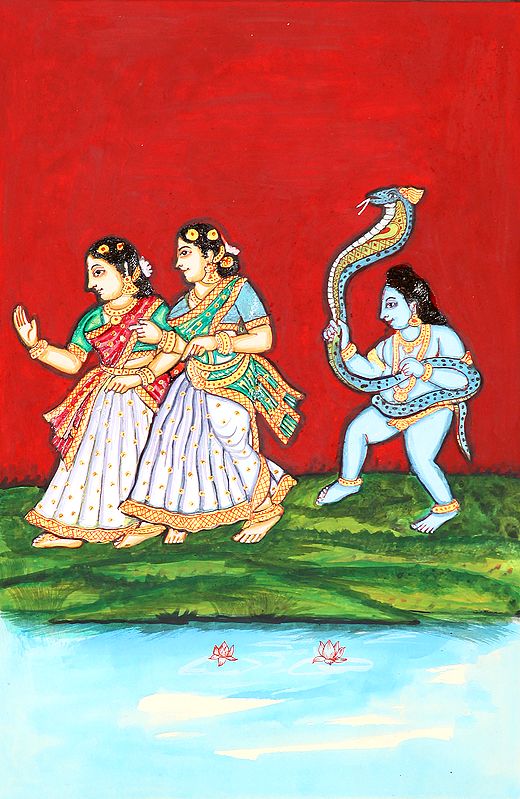 Shri Krishna Scaring Gopis