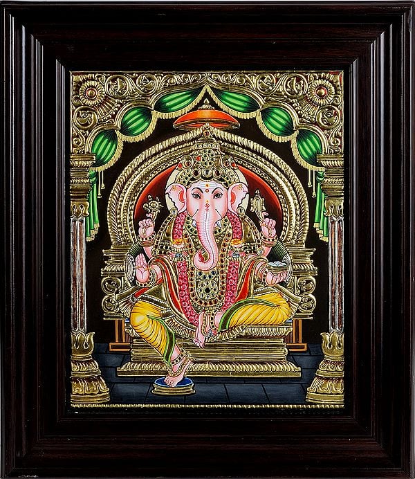 Enthroned Ganesha (Framed)