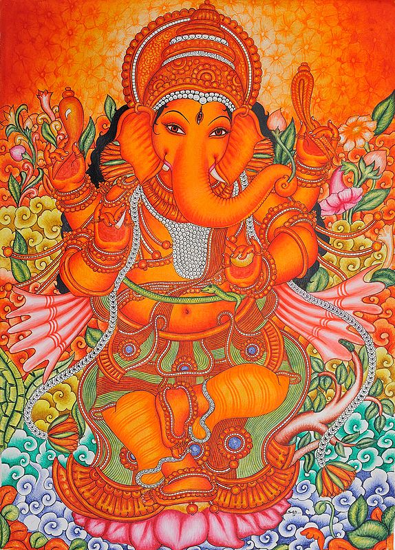 Ganesha Dancing on Lotus