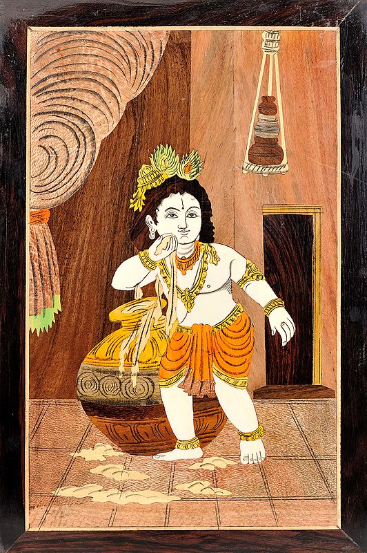 Makhan Chor Bala Krishna (Unframed)