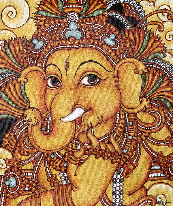 Ganesha Relishing a Modak