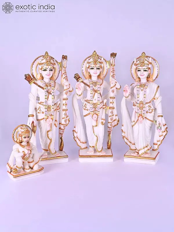 Ram Darbar Marble Sculpture - 18 Inch Height