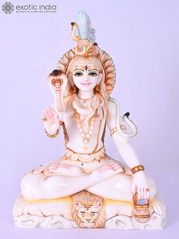 15" Lord Shiva Marble Statue