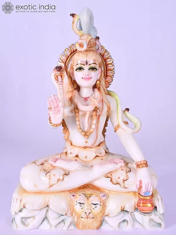 Lord Shiva Marble Sculpture in Blessing Pose
