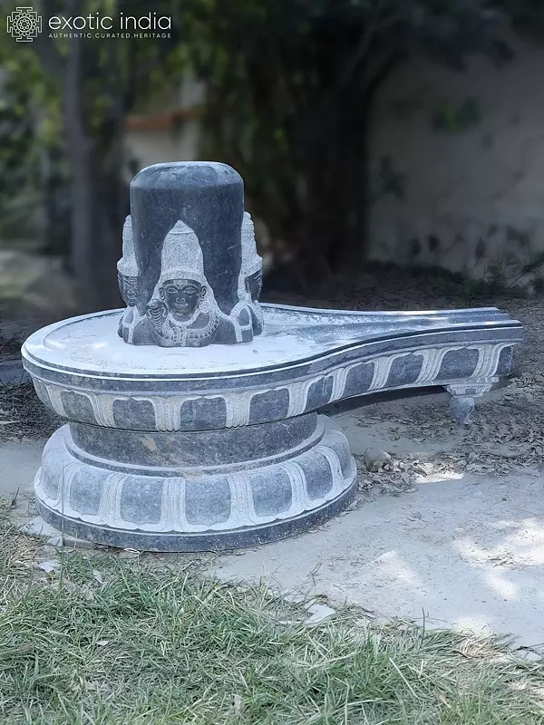 62" Shivalinga Granite Statue