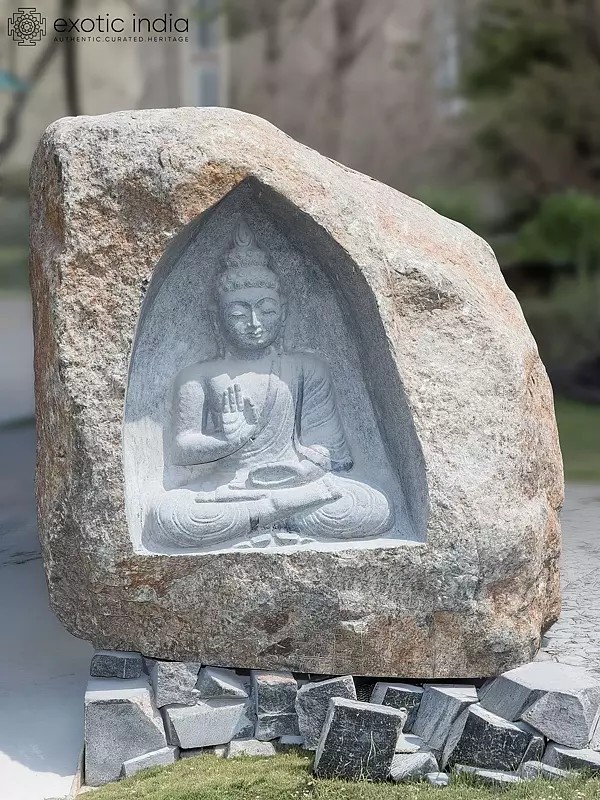 42" Lord Buddha Statue Carved in Granite