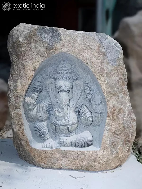 Large Granite Sculpture of Lord Ganesha