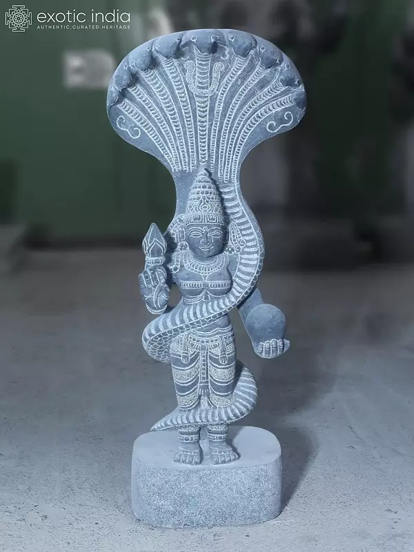 24" Naga Kanya Granite Statue in Standing Gesture