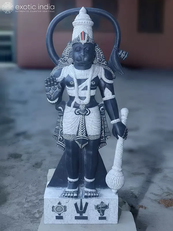 Lord Hanuman Granite Statue - 53" Large Standing