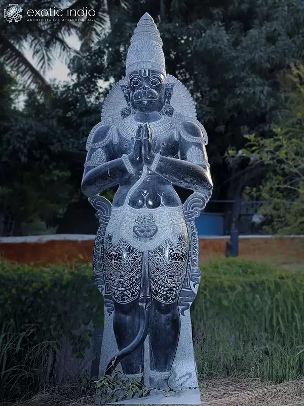 115" Large Size Standing Lord Hanuman Granite Statue
