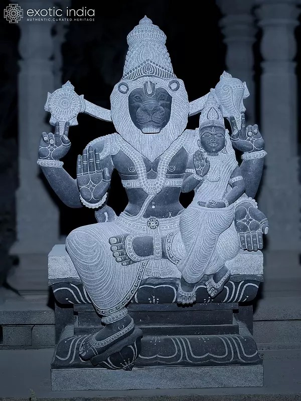 Large Granite Sculpture of Lakshmi Narasimha