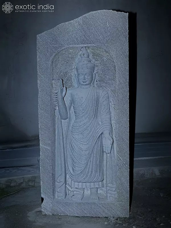 81" Lord Buddha - Abhaya Mudra Granite Statue