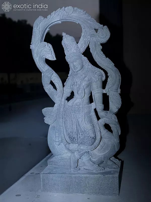 "Sway of the Heaven" Apsara Sculpture - 86" Granite Masterpiece
