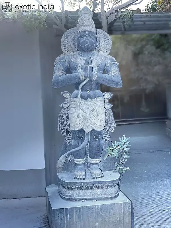90" Large Size Standing Lord Hanuman Granite Statue