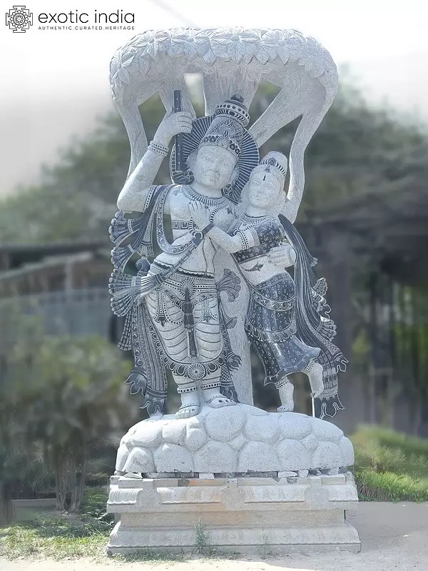 Large Radha Krishna Granite Statue