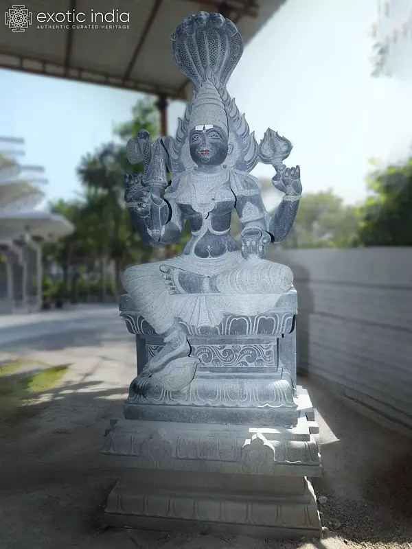 84" Goddess Mariamman | Granite Statue | Handmade Indian Art