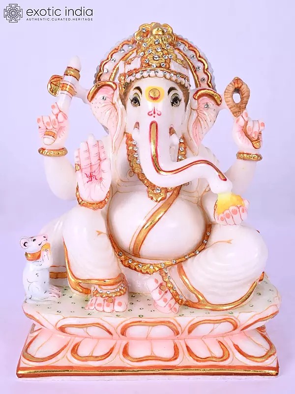 Marble Statue of Lord Ganesha, The Remover of Obstacles