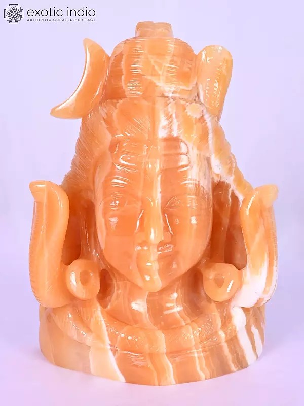 9" Lord Shiva Bust | Gemstone Statue | Handmade Indian Art