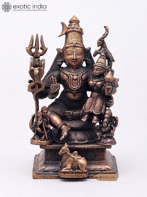Small Sized Copper Shiva Parvati