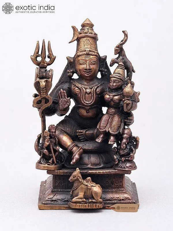 Small Sized Copper Shiva Parvati