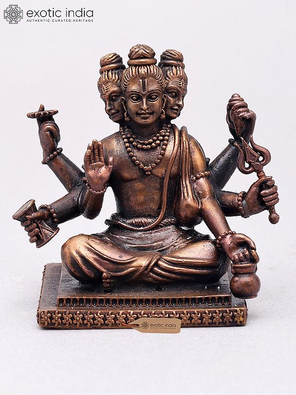 Small Dattatreya Statue In Copper