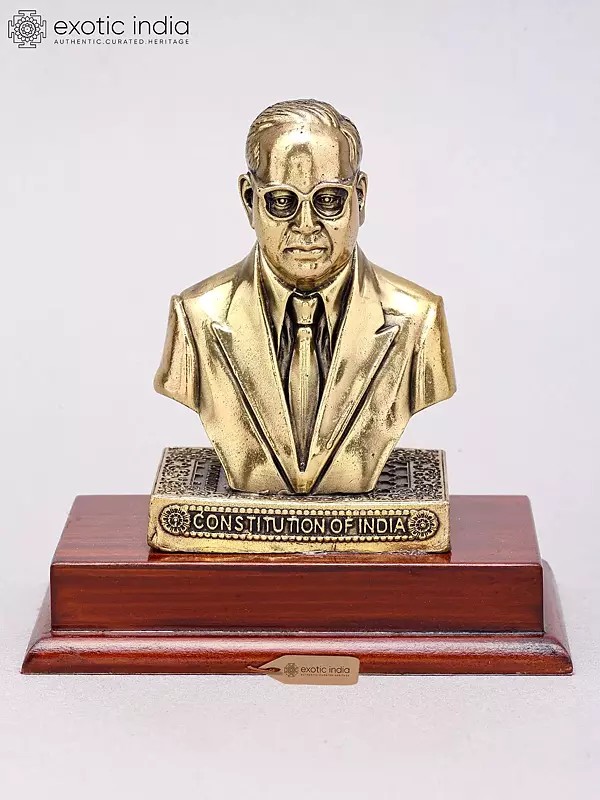 Dr. B.R. Ambedkar Brass Bust Statue with 