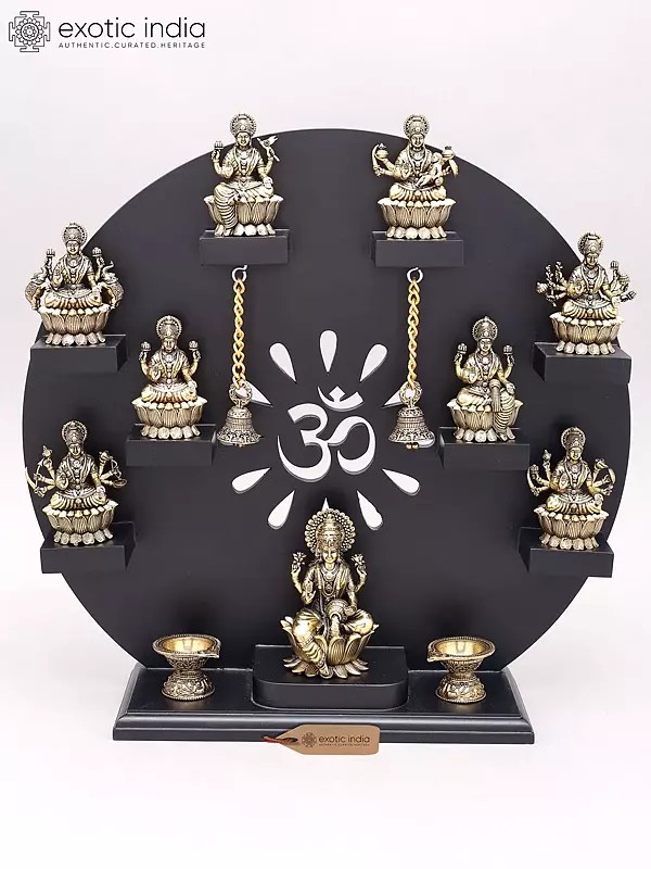 15" Superfine Ashtalakshmi Statues with Designer Om Frame
