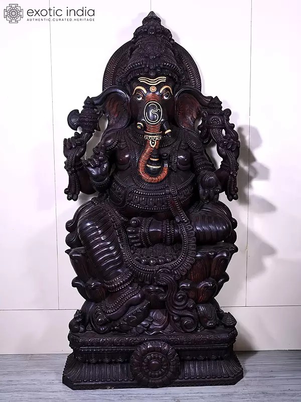 83" Lord Ganesha Wooden Statue