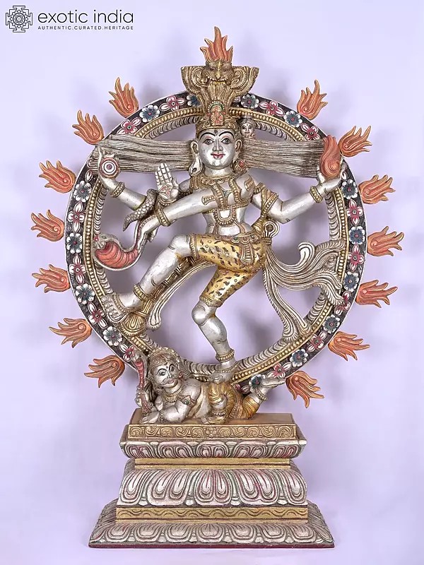 50" Nataraja - Lord Shiva Wooden Statue
