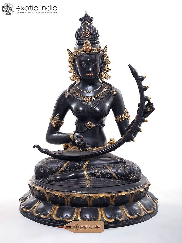 Goddess Saraswati Playing Her Lute