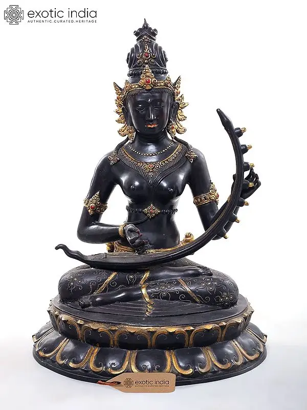 Goddess Saraswati Playing Her Lute