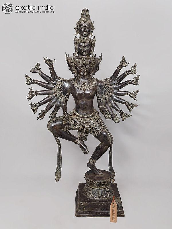 The Infinite Form of Shiva: Multi-Headed Nataraja in Cosmic Dance