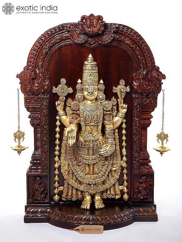 Bhagawan Venkateshwara Balaji (Brass and Wood)