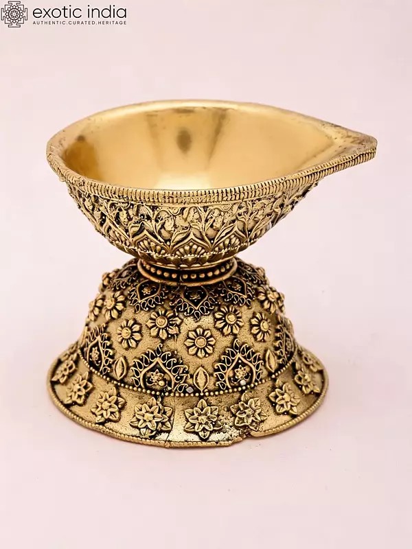 3" Small Superfine Brass Puja Diya Lamp