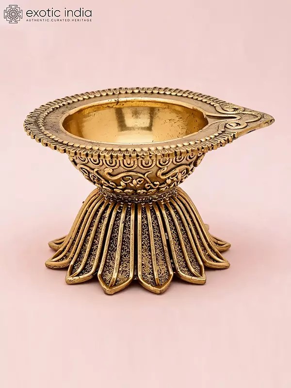 4" Small Superfine Brass Diya (Lamp)