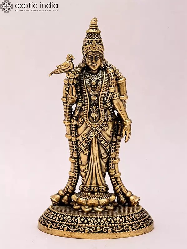 Divine Brass Idol of Goddess Meenakshi