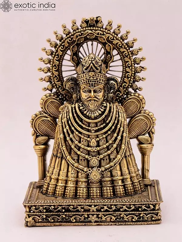5" Khatu Shyam Ji Brass Statue